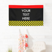 Banderoles Course de voiture / Motif d'échecs + votre backgr. (En situation)