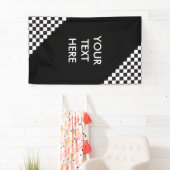 Banderoles Courses d'automobiles/motif d'échecs + votre (En situation)