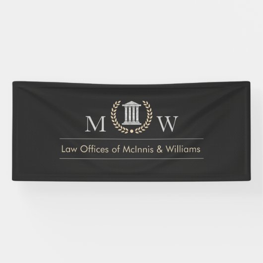 Banderoles Courthouse à monogramme marbré (Horizontal)
