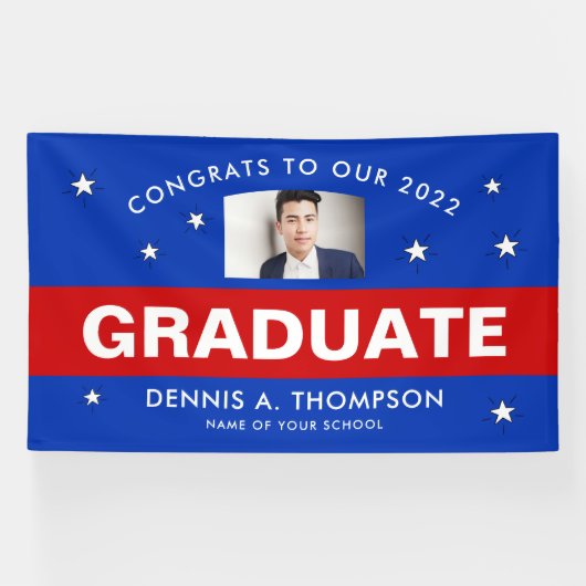 Banderoles Coussin rouge et bleu (Horizontal)