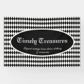 Banderoles Coutume arlequin noir et blanc (Horizontal)