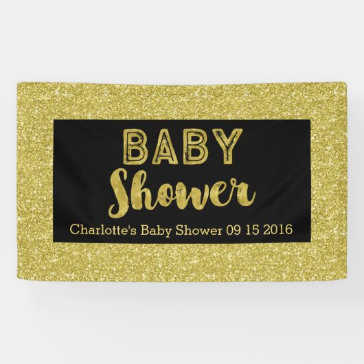 Banderoles Coutume noire de signe de baby shower d'impression (Horizontal)