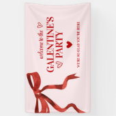 Banderoles Coutume Red Bow Galentine's Day Party Welcome (Vertical)