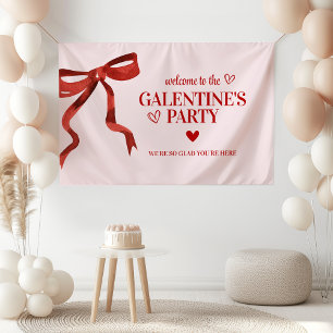 Banderoles Coutume Red Bow Galentine's Day Party Welcome