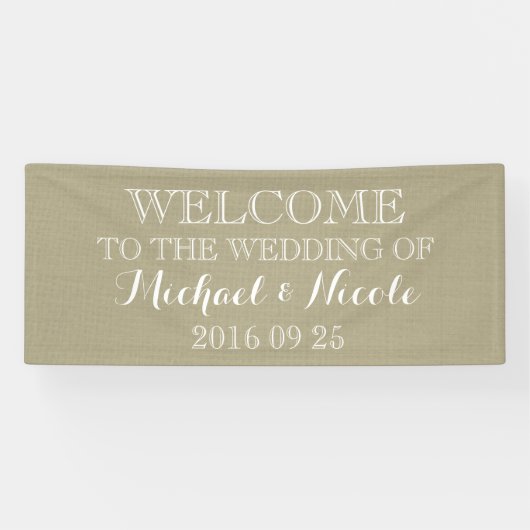 Banderoles Coutume rustique d'Affiche de bienvenue de mariage (Horizontal)