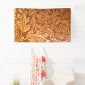 Banderoles Cow-boy brun rustique en cuir occidental (En situation)