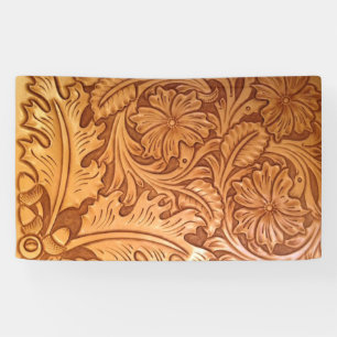 Banderoles Cow-boy brun rustique en cuir occidental