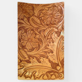 Banderoles Cow-boy brun rustique en cuir occidental (Vertical)