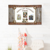 Banderoles Cowboy et Teddy Bear 1er Anniversaire de la fête (En situation)