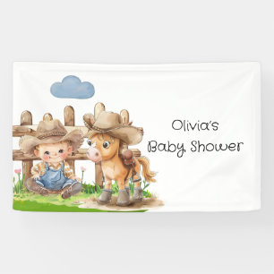 Banderoles Cowboy et un Baby shower de garçon de cheval poney