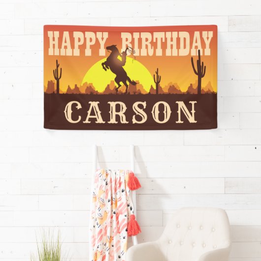 Banderoles Cowboy Rodeo Wild West N'importe quel âge, Joyeux  (En situation)