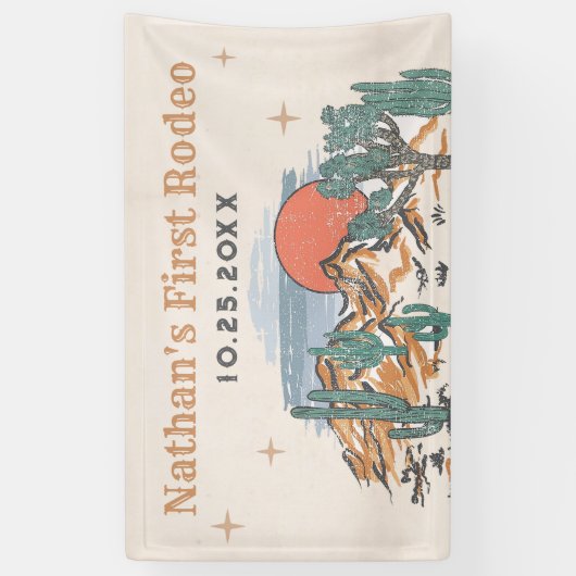 Banderoles Cowboy Western Rodeo 1er anniversaire (Vertical)