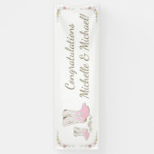 Banderoles Cowgirl Baby shower Pays Western Rose Girl (Vertical)