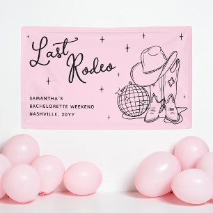 Banderoles Cowgirl Disco Rose Dernier Rodéo Enterrement de Vi