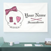 Banderoles Crâne à coudre (rose) (Salon professionnel)