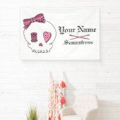 Banderoles Crâne à coudre (rose) (Insitu)