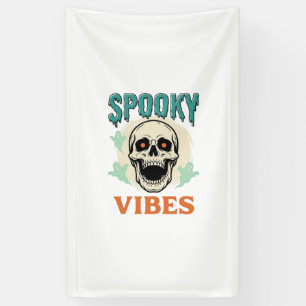 Banderoles Crâne d'Halloween Atmosphère Sombre Horreur Vintag