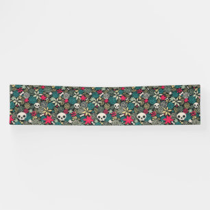Banderoles Crâne en fleurs