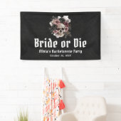 Banderoles Crâne floral Halloween, la mariée cèdera ou mourra (En situation)