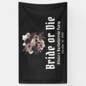 Banderoles Crâne floral Halloween, la mariée cèdera ou mourra (Vertical)