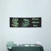Banderoles Crâne rougeoyant de Halloween en vert (Salon professionnel)