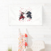 Banderoles Crâne Samurai Duel (En situation)