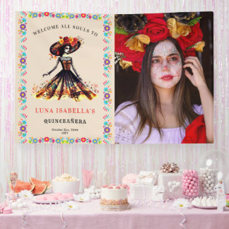 Banderoles Crâne sucre Dia de Muertos Jour Affiche de bienven