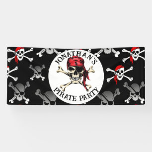 Banderoles Crânes de fête d'anniversaire du pirate