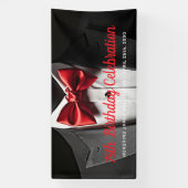 Banderoles Cravate noire pour hommes noirs et rouges (Verticale)