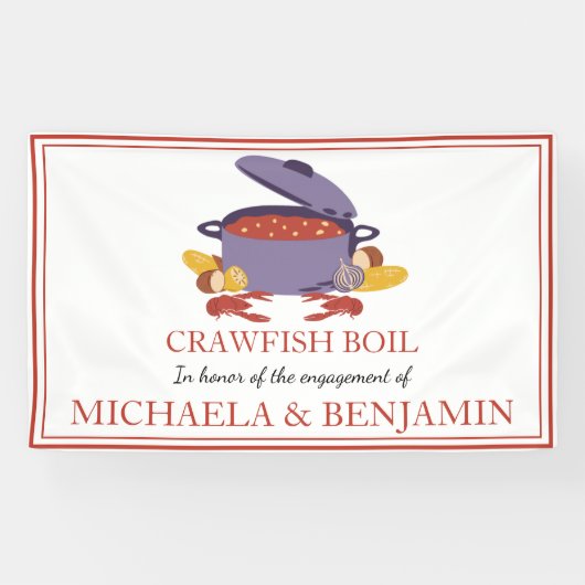 Banderoles Crawfish Boil Couples de douche (Horizontal)
