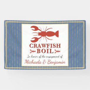 Banderoles Crawfish Boire de fruits de mer Blue Gold Party