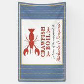 Banderoles Crawfish Boire de fruits de mer Blue Gold Party (Vertical)