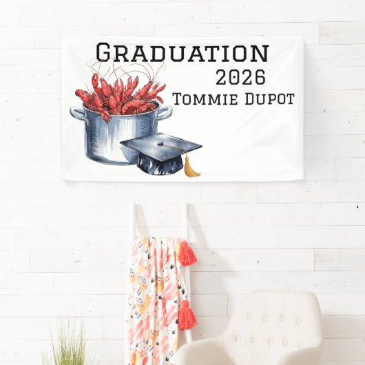 Banderoles Crawfish & Casquettes : Une fête de graduation en (En situation)