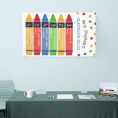 Banderoles Crayons primaires Étoiles 6 Règles de classe (Salon professionnel)