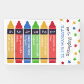 Banderoles Crayons primaires Étoiles 6 Règles de classe (Horizontal)