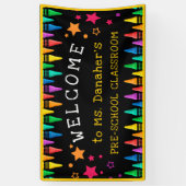 Banderoles Crayons Stars Colorful Welcome Teacher's Classroom (Vertical)