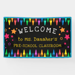 Banderoles Crayons Stars Colorful Welcome Teacher's Classroom