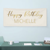 Banderoles Cream Gold Joyeux anniversaire (Salon professionnel)