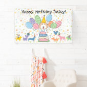 Banderoles Cream White Labradoodle Chien fête d'anniversaire (En situation)