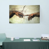 Banderoles Création d'Adam - Mains Michelangelo 1475 - 1564 (Salon professionnel)