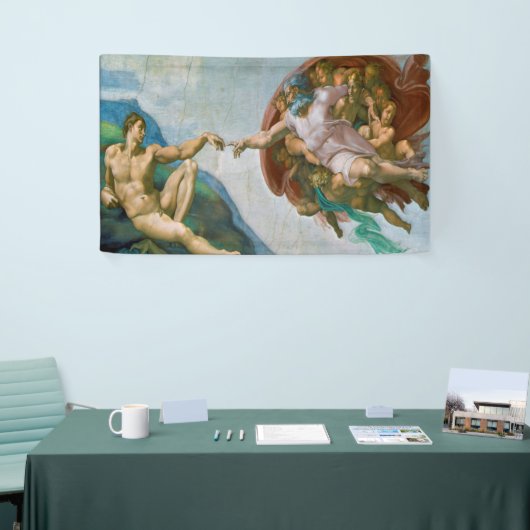 Banderoles Création d'Adam - Michaël Angelo 1475 - 1564 (Salon professionnel)