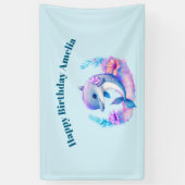 Banderoles Créature Mer Dauphin Cute Anniversaire (Vertical)