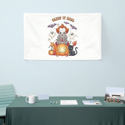 Banderoles Creep It Real Halloween Clown (Salon professionnel)