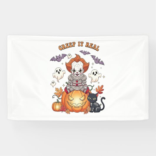 Banderoles Creep It Real Halloween Clown (Horizontal)