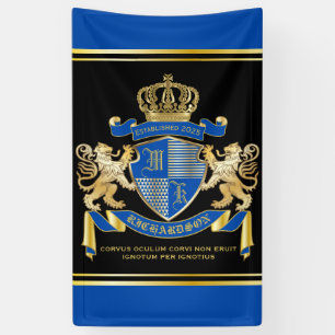 Banderoles Créez votre propre armoirie Blue Gold Lion Emblem
