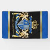 Banderoles Créez votre propre armoirie Blue Gold Lion Emblem (Horizontal)