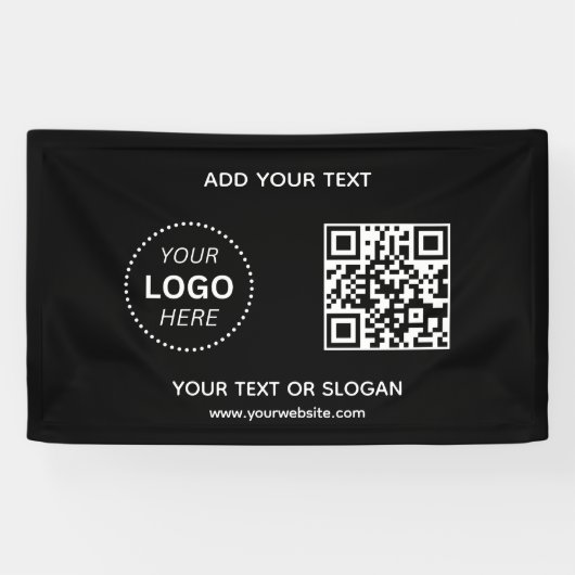 Banderoles Créez votre propre logo d'entreprise QR Code & Web (Horizontal)