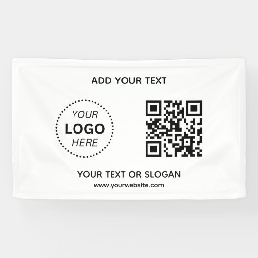 Banderoles Créez votre propre logo d'entreprise QR Code & Web (Horizontal)