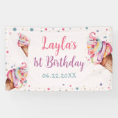 Banderoles Crème de glace 1er fête d'anniversaire (Horizontal)