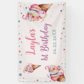 Banderoles Crème de glace 1er fête d'anniversaire (Vertical)